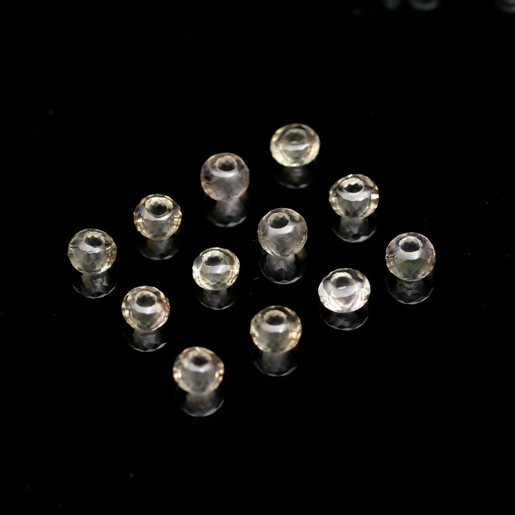 Amethyst Green Rondell Faceted Natural Beads Straight Drill