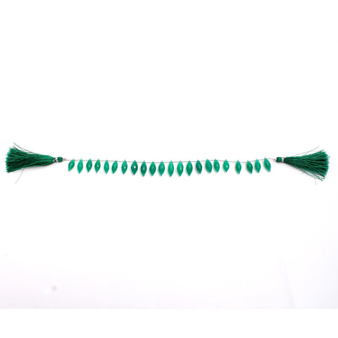 Green Onyx Dew Drops Smooth Natural Beads 8 Inches Strands
