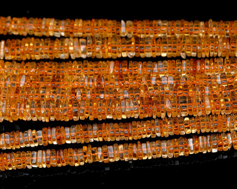 Citrine Brown Square Chips Faceted Natural Beads 16 Inches Strands