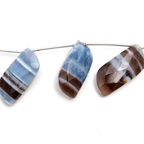 Owyhee Opal Curved Marquise Faceted Natural Beads 8 Inches Strands