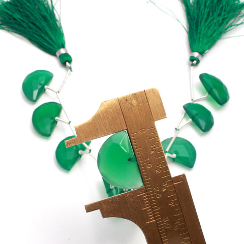Green Onyx Surface Drill Smooth Natural Beads Necklace 8 Inches Strands