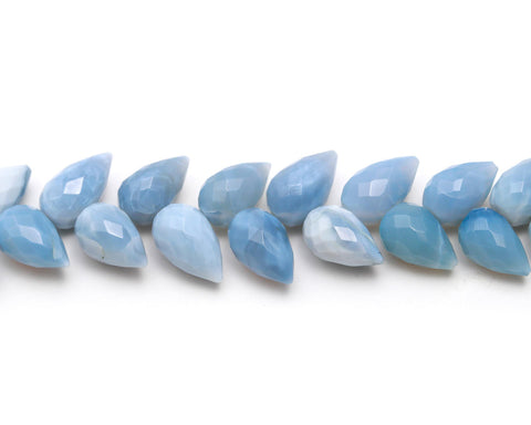 Blue Opal Blue Drop Faceted Natural Beads 4 Inches Strands