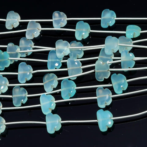 Aquamarine Butterfly Faceted Natural Beads 8 Inches Strands