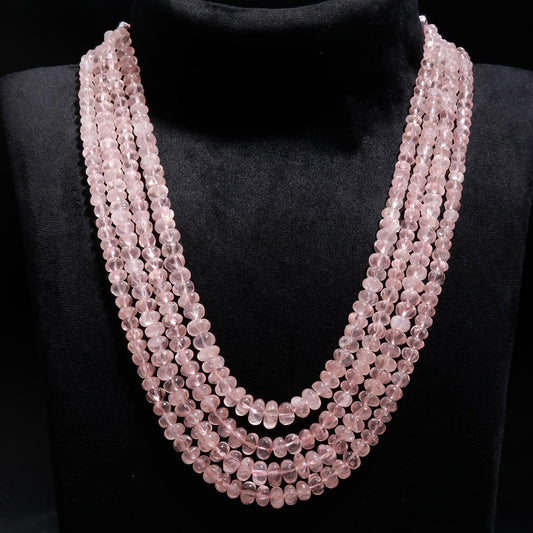 Morganite Pink Oval Smooth Natural Beads Necklace 22 Inches Strands
