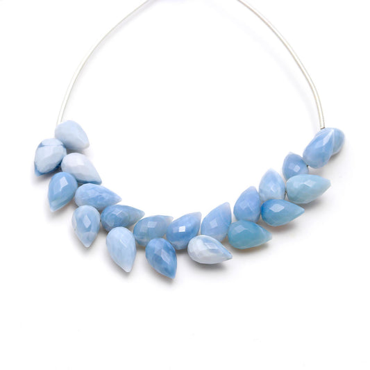 Blue Opal Blue Drop Faceted Natural Beads 4 Inches Strands
