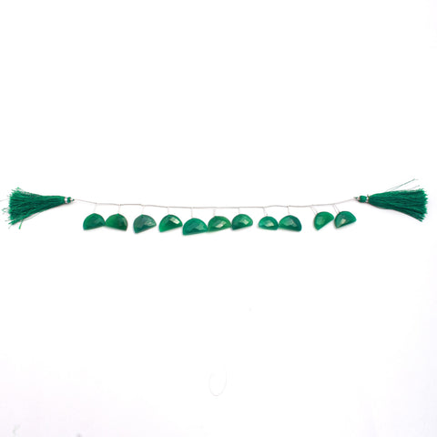 Green Onyx Surface Drill Smooth Natural Beads Necklace 8 Inches Strands