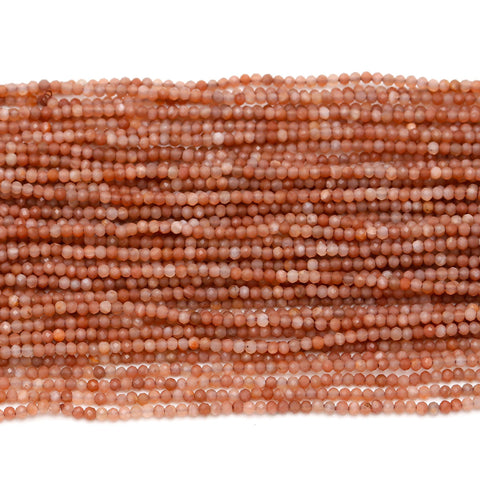 Chocolate Moonstone Brown Round Faceted Natural Beads 13 Inches Strands