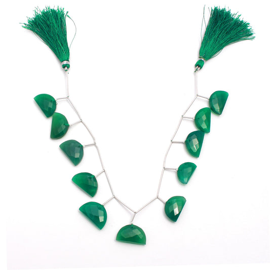 Green Onyx Surface Drill Smooth Natural Beads Necklace 8 Inches Strands