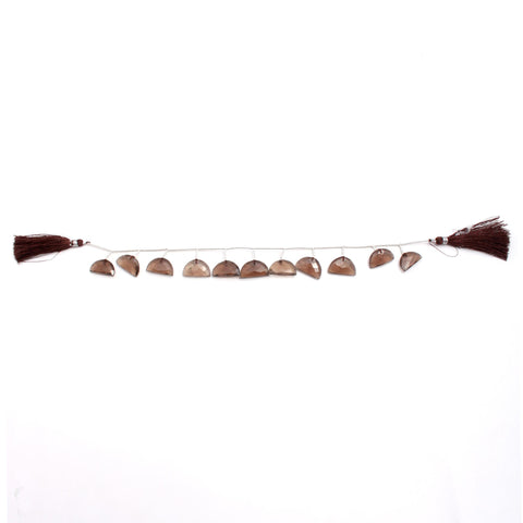 Smoky Quartz Brown Tire Smooth Natural Beads 8 Inches Strands