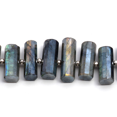 Mistic Coated Labradorite Tube Faceted Natural Bead 8 Inches Strands