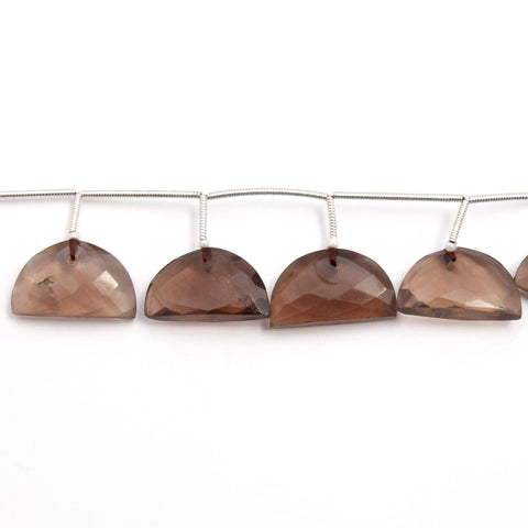 Smoky Quartz Brown Tire Smooth Natural Beads 8 Inches Strands
