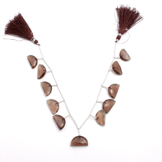 Smoky Quartz Brown Tire Smooth Natural Beads 8 Inches Strands