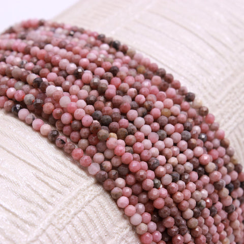 Ruby Shaded Red Round Faceted Natural Beads 12 Inches Strands