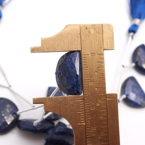 Lapis Lazuli D Shape Faceted Natural Beads 8 Inches Strands