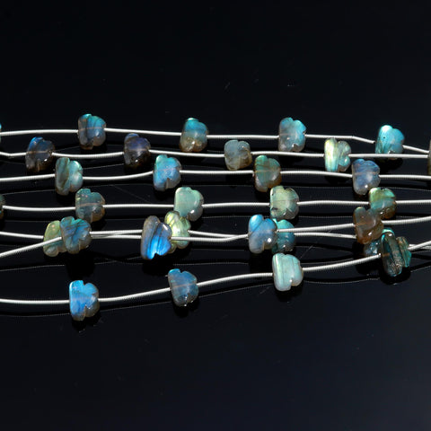 Labradorite Grey Carving Butterfly Natural Beads 8 inches Strands