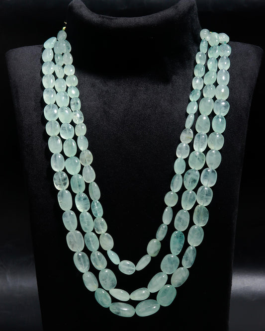 Russian Emerald Green Oval Faceted Natural Beads Necklace 22Inches Strands