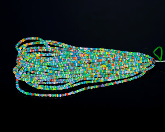 Multi Colol Ethiopian Multi Color Rondell Faceted Natural Beads 16 Inches Strands