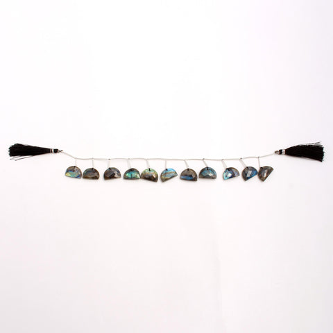 Labradorite D Shape Faceted Natural Beads 8 Inches Strands