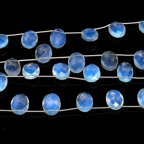 Rainbow Moonstone White Oval Carving Natural Beads 8 Inches Strands