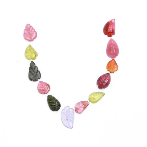 Multi Tourmaline Multi Color Leaf Faceted Natural Beads 8 Inches Strands