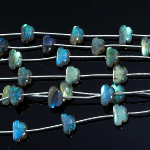 Labradorite Grey Carving Butterfly Natural Beads 8 inches Strands