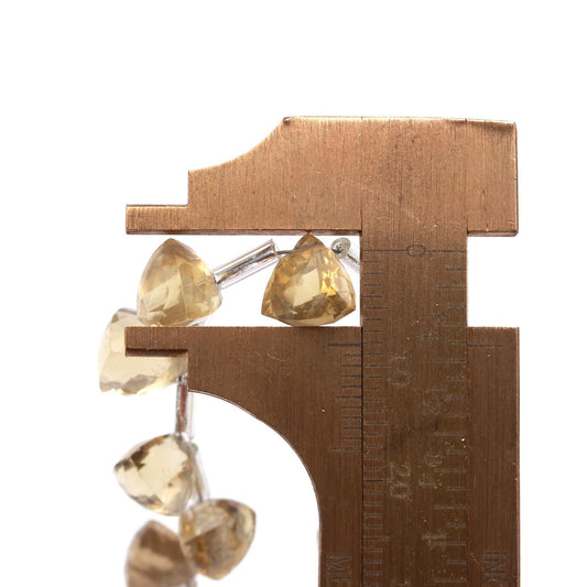 Lemon Quartz Yellow Trillion Carving Natural Beads 8 Inches Strands