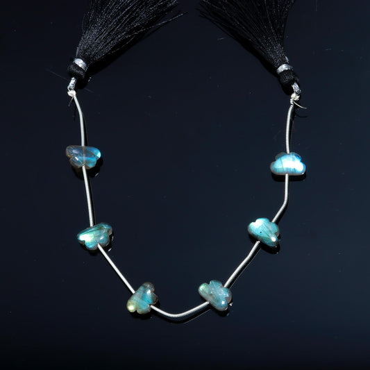 Labradorite Grey Carving Butterfly Natural Beads 8 inches Strands