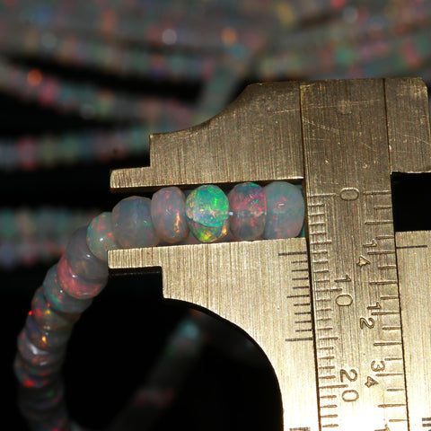 Ethiopian Opal White Rondelle Faceted Natural Beads 16 inches strands