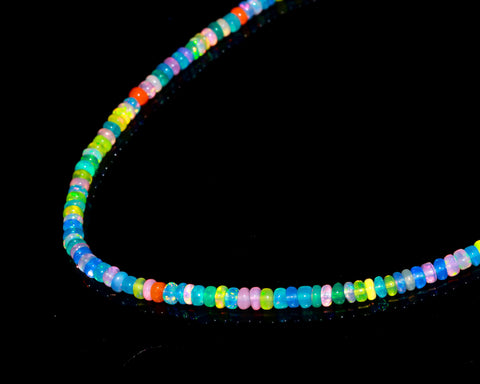 Multi Colol Ethiopian Multi Color Rondell Faceted Natural Beads 16 Inches Strands