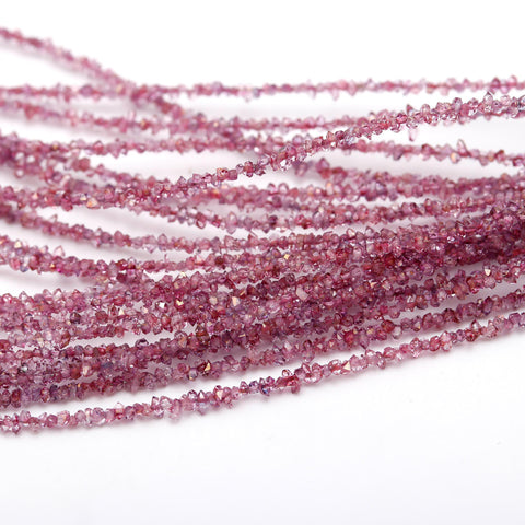 Natural Maroon Herkimer Diamond Quartz Raw Smooth Natural Beads 16 Inches