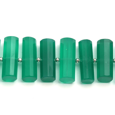 Green Onyx Tube Oval Smooth Natural Beads Necklace 8 Inches Strands