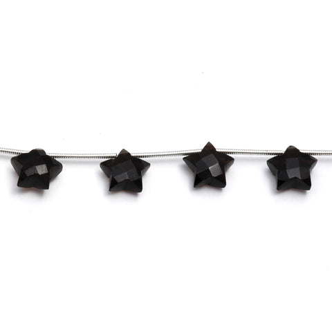 Smoky Quartz Black Star Faceted Natural Beads 8 Inches Strands