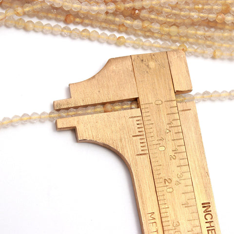 Golden Rutilated Quartz Round Faceted Natural Beads 12 inches strands