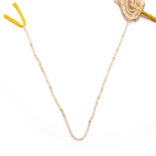 Golden Rutilated Quartz Round Faceted Natural Beads 12 inches strands