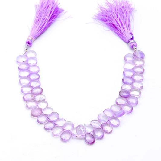 Amethyst Purple Drop Faceted Natural Beads 8 Inches Strands