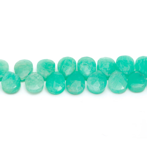 Amazonite Green Dew Drop Faceted Natural Beads 8 Inches Strands