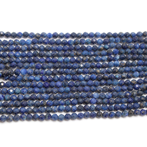 Lapis Lazuli Beads Round Faceted Natural Beads 12 Inches Strands