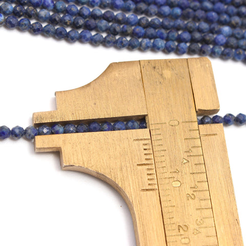 Lapis Lazuli Beads Round Faceted Natural Beads 12 Inches Strands