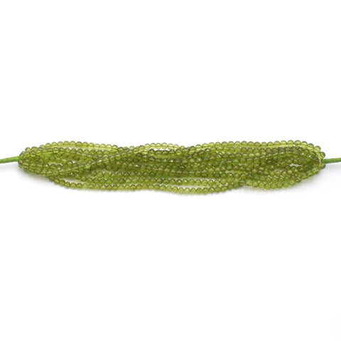 Peridot Green Round Faceted 6 MM Natural Beads 8 Inches Strands For Jewelry Craft
