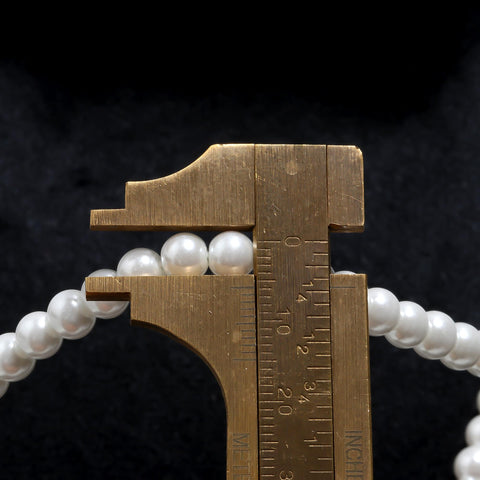 White Pearl Round Carving Natural Beads 22 inches Strands