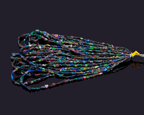 Ethiopian Opal Multi Color Rondell Faceted Natural Beads 16 Inches Strands