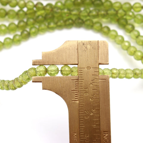 Peridot Green Round Faceted 6 MM Natural Beads 8 Inches Strands For Jewelry Craft