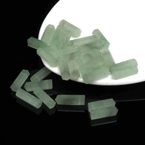 Green Strawberry Quartz Pencil 21MM Faceted Natural Stone