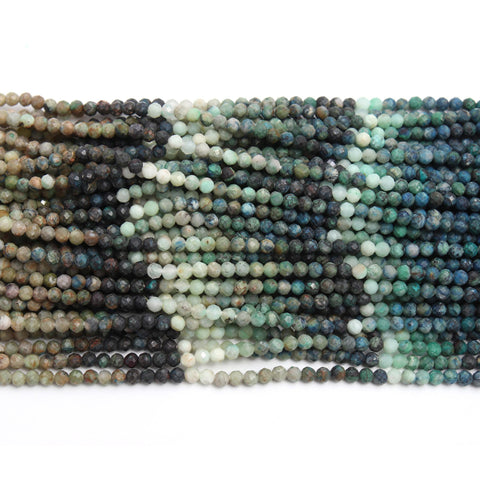 Emerald Green Round Carving Natural Beads 12 Inches Strands