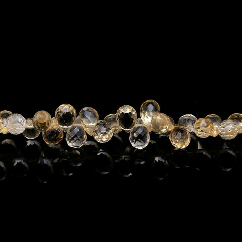 Citrine Brown Drop Faceted Natural Beads 8 Inches Strands