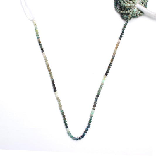 Emerald Green Round Carving Natural Beads 12 Inches Strands