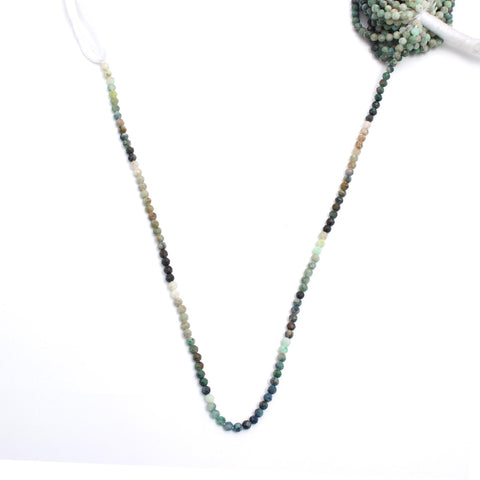 Ruby Zoisite Green Round Faceted Natural Beads 12 Inches Strands