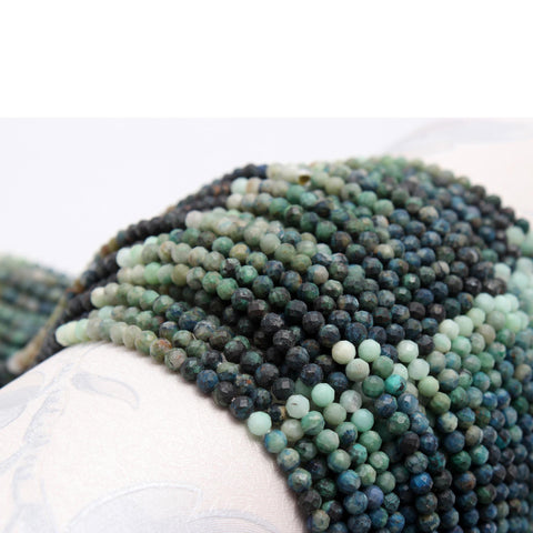 Ruby Zoisite Green Round Faceted Natural Beads 12 Inches Strands