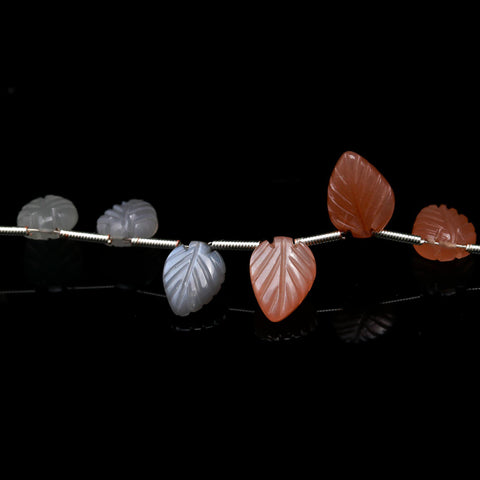 Moonstone Multi Color Leaf Faceted Natural Beads 8 Inches Strands
