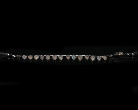 Labradorite Grey Carving Leaf Natural Beads 8 Inches Strands